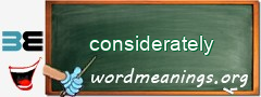 WordMeaning blackboard for considerately